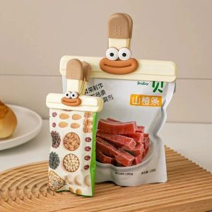 1-12pcs Creative Face Bag Sealing Clip Food Snack Clip Kitchen Tools Decorative Small Clip Refrigerator Plastic Food Bag Storage