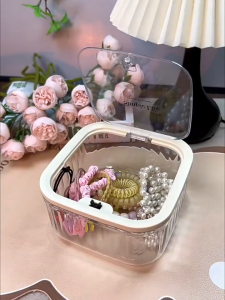 Hair Clip Organizer Box Hair Pin Storage Box Transparent Divider Portable Bekas Simpan Kilp Cover 发夹收纳透明大容量