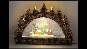 Pajangan Natal Village Grandeur Lampu LED + Musik + Air Kado Hiasan Dekorasi Ornament Christmas Kereta Santa