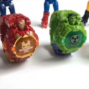 Belony Fashion Kids 3D Projection Watches Robot Deformation Watch Toy Electronic Cartoon Watch for Boys Girls Transformation Robot Watch Digital Avengers Batman Frozen Watch with Light