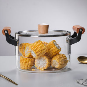 Double Handle Heat-Resistant Glass Pot Borosilicate