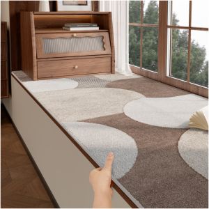 Luxurious High-End Window Seat Cushion All-Season Balcony Mat Protection 2025 New Design Stripe Pattern Velvet Feel Home Decor