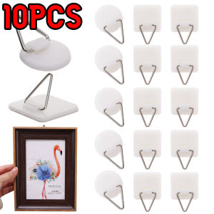 10Pcs Invisible Adhesive Plate Hanger Pictures Wall Vertical Holder Art Decor Hot