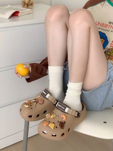 Thin Eva Hole Shoes Summer Couple Cute Cartoon DIY Creative Fashion Closed Toe Sandals Beach Shoes