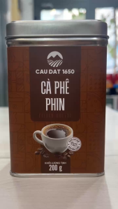 Date 02/28 Cà Phê Phin Bột Cầu Đất Hộp Thiếc 200g - Dạng Bột
