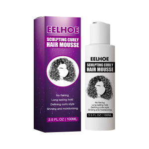 Eelhoe Sculpting Curly Hair Styling Cream Curly Hair Products  Curly Hair Mousse Volumizing Styling Mousse Hydrating Curl Mousse Frizziness Curly Hair Products Curl Moisturizer Wavy Hair Frizz Control Sculpting Curl Hair Boost Defining Cream（100ml)