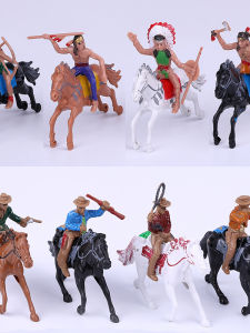Cowboy and Native American Figurines Plastic Model