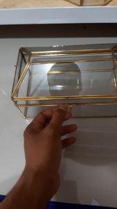 redy stok / kotak tisu kuningan dan kaca / box tisu unik