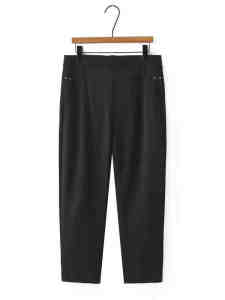 High Waist Loose Fit Casual Pants for plus Size Women Summer Slimming Straight Leg Nine-Tenths Trendy Polyester Fiber