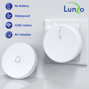 RF433 Wireless Doorbell Modern Waterproof Remote Control Home Outdoor EU US Plug Self Power Generation Kinetic Doorbell