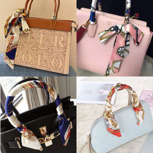 Handbag Strap Scarf Wrap Knotting Accessory Womens Headscarf Necktie Small Ribbon Luxury Brand QiMeiJia Satin Summer Season