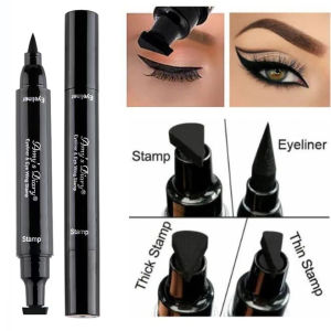 2 in 1 Seal stamp eyeliner Double head Fast Dry Waterproof Black Liquid Eyeliner Cat Eye Pencil Big Eyes Makeup Long Lasting Eye Liner Pen