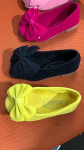 ยางกันลื่น รองเท้าคัชชูเด็กสไตล์เจ้าหญิงแต่งโบว์ พื้น