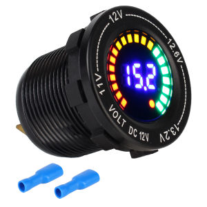 For Motorcycle Car Boat Digital Display DC 12V Voltmeter Colorful Screen LED Aluminum Alloy Auto Parts