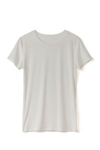 White Pure Cotton Short Sleeve T-Shirt Womens Slim Fit Basic round Neck Ribbed Knitted Base Shirt Solid Color Summer Top