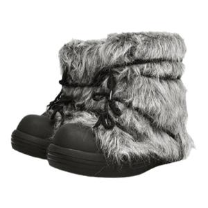 OKBOOMER Womens Long Fur Snow Boots Winter Warm Thick Bottom Casual Mid-Calf Cross Strap Velvet Lined Rubber Outsole Boots