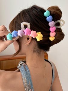 Kẹp Tóc Hình Sao Màu Kẹo Cỡ Lớn Dễ Thương Dành Cho Phụ Nữ Phụ Kiện Tóc Hình Cá Mập Mới 2024 Phụ Kiện Tóc Sau Đầu