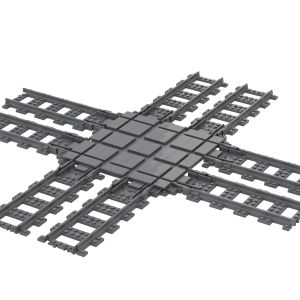 MOC City train  Flexible Tracks Train Rail Bricks Model Double cross track compatible With all brand Building Blocks Bricks