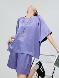 XIAODADEHUA | Casual Purple Stylish Set T-shirt & Shorts