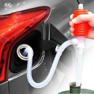 Red Syphon Tube Hand Fuel Pump Gasoline Siphon Hose Gas Oil Plastic Oil Pump Manual Oil Pump Vehicle Emergency Equipment