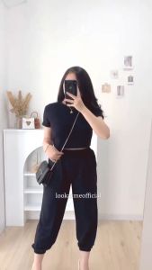 UNIKDANMURAHH - COD BAYAR DI TEMPAT Zoey Set 2in1 Jogger + Crop Top Premium ZOY BABYTERRY ONE SET BAJU SETELAN ATAS BAWAH CROP JOGGER