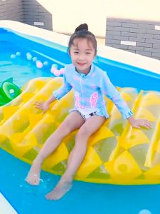 🔝 Original 【24 hours delivery】150cm/180cm Inflatable Swimming Pool for kids sale and family on sale With free electric air pump Portable adult children outdoor blue 3-layer thickened rectangular swimming pool