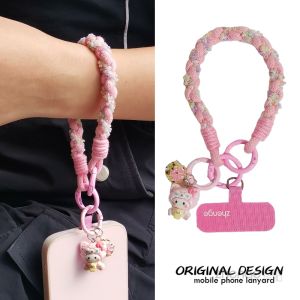 สร้อยคอโทรศัพท์แบบสั้นพร้อมหัวเข็มขัดสำหรับถือได้พร้อมตัวติดเสื้อผ้าแบบพกพาพร้อมตัวสะกดและลูกปัดหลากหลายสีสำหรับผู้หญิงและกล้องโทรศัพท์