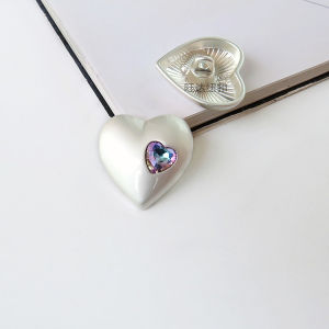 Nút Kim Loại Màu Hồng Hình Trái Tim Nút Trang Trí Kim Cương Nút Áo Khoác Thời Trang Phụ Kiện Trang Trí Vuông Phong Cách Trung Hoa