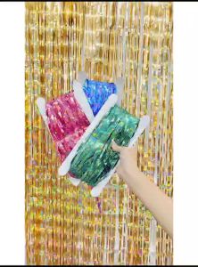 1x2m Warna-Warni Dekorasi Ulang Tahun Hujan Tirai Pesta Pernikahan