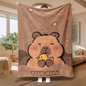 VIKAMA Duck Hug Little Bear Star Cover Carpet Cartoon Bear Star Soft and Non shedding Hair Childrens Room Napping Blanket