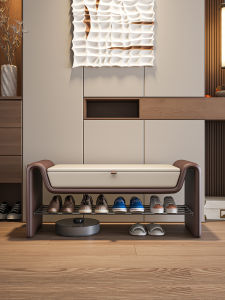 Italian Luxury Entrance Hall Shoe Bench Home Use Storage Slipper Bench Multi-Functional Leather Bench for Indoor Decoration