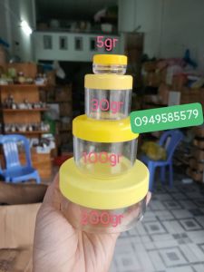 Hủ pét 5gr-30gr-100gr-200gr [nắp vàng]