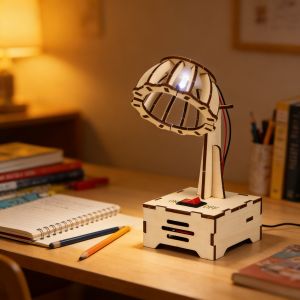 Childrens science and education experiment models childrens DIY wooden table lamp hand-assembled toys childrens DIY gifts