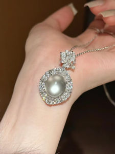 Natural Silver Egg Face Agate Pendant Necklace High Ice Glass Jade Womens Fashion Jewelry Traditional Chinese Ethnic Style