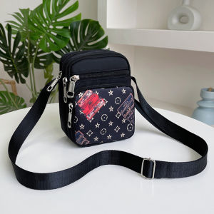 Waterproof Oxford Fabric Nylon Crossbody Bag Womens Single Shoulder Multi-layer Mobile Phone Coin Wallet Fashionable Korean Style