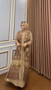 COD Renata Dress BUSUI Ceruty Bordir Brokat Dress Lebaran Wanita Terbaru 2024 Mewah Viral Kekinian