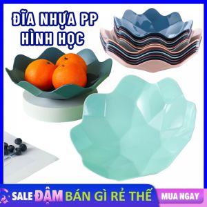 Đĩa Đựng Thức Ăn  Trái Cây Thiết Kế Hình Học Sang Trọng Màu Pastel Cao Cấp Tiện - Dĩa Nhựa Decor Gian Bếp - Khay Đựng Đồ Ăn - Dĩa Sâu Lòng Decor Để Bàn