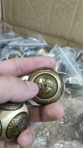 Fidget Spinner Kuningan Kubus Pereda Stres Bola Kerajinan Enam Wajah Empat Berkah