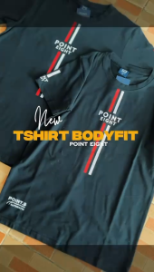 Kaos Bodyfit Pria Point Eight Katun Spandex Premium Sablon Eksklusif Hitam 10167 Polo Exchange Store