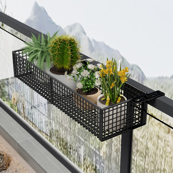 Sill Rack Balcony Plant Stand Iron Art Hanging Window Sill Rack Guardrail ...