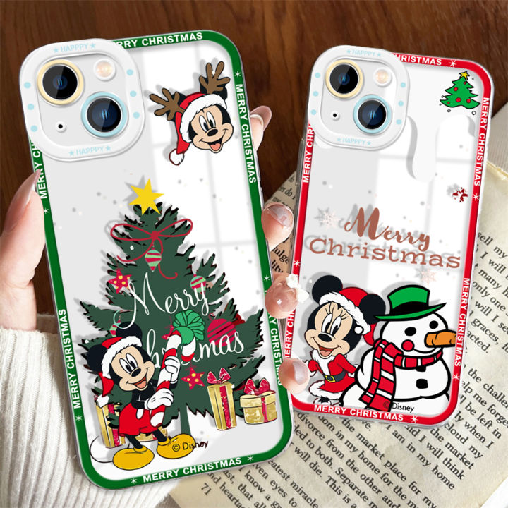 case For iPhone 11 Pro Max/12 Pro Max/13 Mini/13 Pro Max/14 Plus/14 Pro Max/11/11 Pro/12/12 Pro/13/13 Pro/14/14 Pro Original Shockproof Cartoon Christmas Crystal Soft case Full Cover Camera Protection Transparent Cellphone Cas