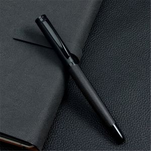 1 / 2 pcs Sleek Black Metal Gel Pen - Medium Point Snap Cap Ideal for Students & Business Gifts Office Essentials-Black ink