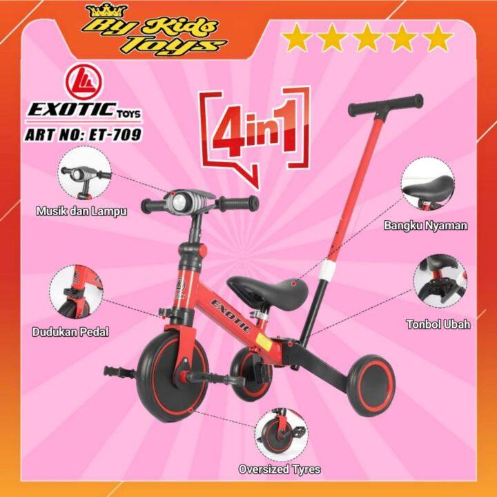 Becak Anak Balance Bike 4in1 sepeda roda 3 Anak Murah 4in1 Exotic