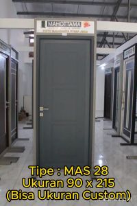 MAHOTTAMA - Pintu Kamar Mandi / Tidur Rumah Utama Aluminium 90 x 215cm Rumah 1 Set Kusen Kunci Handle Engsel Bisa Custom Ukuran Geser / Sliding Door - MAS28