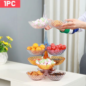 Crystal Snack Tray Room European-style Multi-layer Fruit Snack Candy Tray Transparent Display Rack Decorative