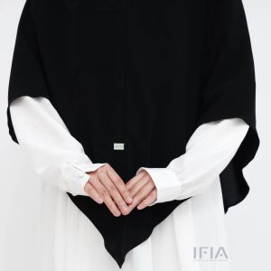 Jilbab Instan Edge Series | Hijab Jetblack Runcing Wolfis | PetBusa Antem NonPet | Size M-XXXL