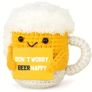 Funny Positive Beer Emotional Cute Crochet Potato Funny Gag Gifts for Best Friend Birthday Housewarming Party Decorations