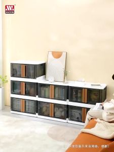 Hộp Đựng Đồ Toshudo Tủ Đựng Đồ 2 Cửa Đựng Quần Áo Sách Đồ Chơi Cho Bé Đa Năng Trong Suốt Nhựa Gấp Gọn Tiện Lợi
