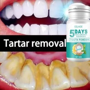 EELHOE 5 Hari Bubuk Teeth Whitening Powder Pemutih Gigi Pasta Gigi Alat Gigi Putih Gigi Bersih Kebersihan Mulut Sikat Menghilangkan Noda Pemutih Gigi Bubuk Mutiara Putih 50G