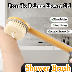Shower Brush Body Long Handle Bath Brush Back Scrubber Bath Body Cleaning Back Scrubber Body Brush Massage Pouf Loofahs Bathroom Tool Gosok Mandi Berus Belakang 长柄沐浴刷